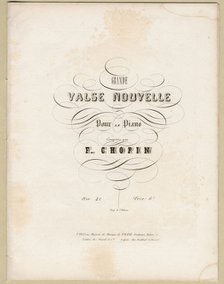 Cover page of first edition of the Grande Valse Nouvelle in A-flat Major, Op. 42, 1840.