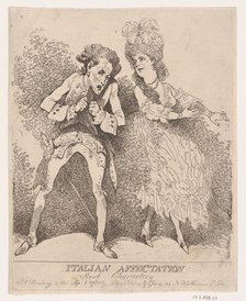 Italian Affectation, Real Characters, September 1, 1780., September 1, 1780. Creator: Thomas Rowlandson.