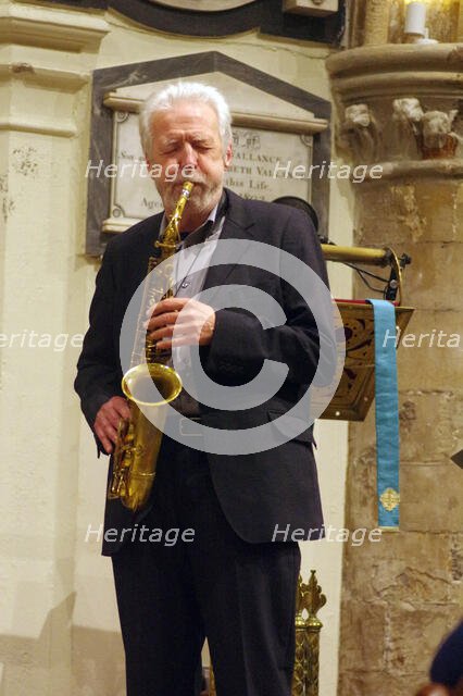 Geoff Simkins, Geoff Simkins - Howard Alden Trio, St Andrews Church, Hove, East Sussex, 21 Oct 2022. Creator: Brian O'Connor.