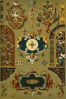 German Renaissance cartouches and works in metal and enamel, (1898). Creator: Unknown.
