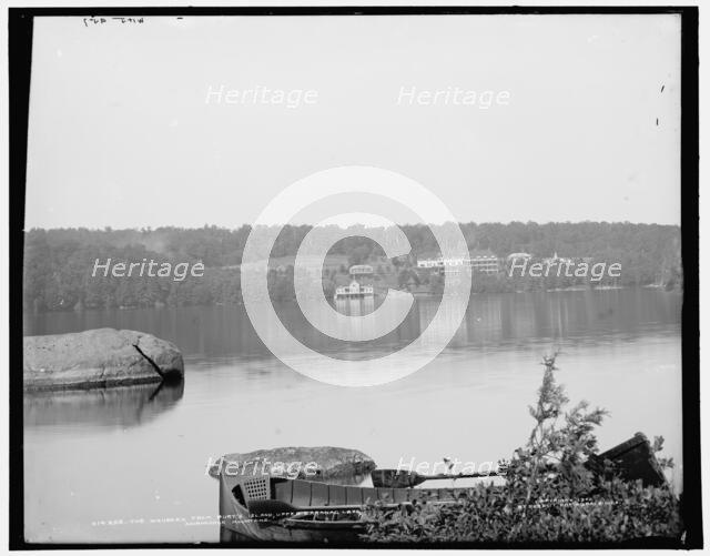 The Waubeek (Wawbeek Inn) from (Bartlett's?) Island, Upper Saranac Lake, Adirondack Mountains, c1902 Creator: William H. Jackson.
