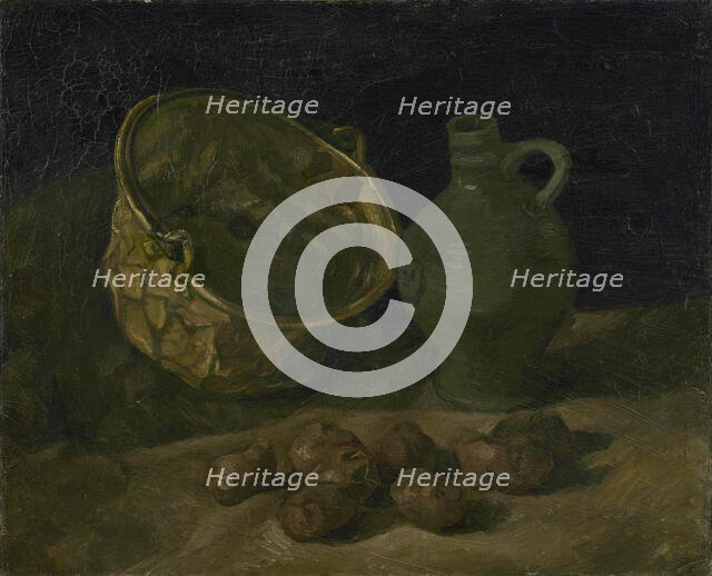 Still Life with Brass Cauldron and Jug, 1885. Creator: Gogh, Vincent, van (1853-1890).