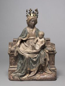 Enthroned Virgin with the Writing Christ Child, c. 1400. Creator: Unknown.