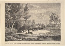 Salon de 1850-51. Landscape along the shores of the river Oullins, 1850-51. Creator: Charles Francois Daubigny.