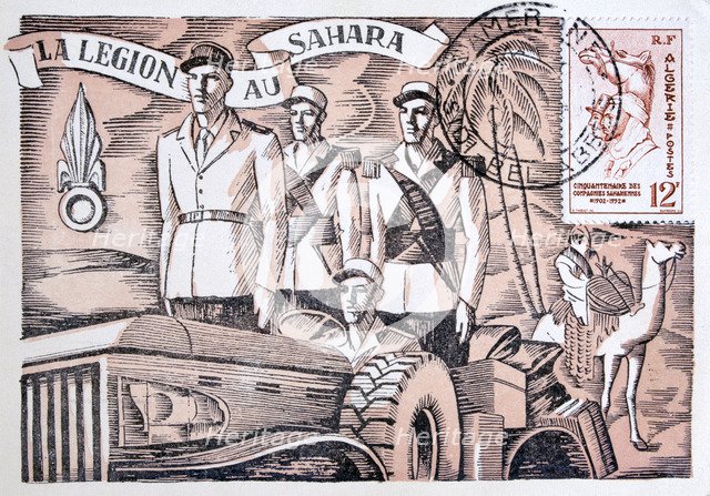 French Foreign Legion postcard, 1952 Artist: Unknown