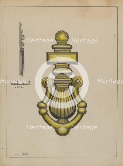 Door Knocker, c. 1936. Creator: Jack Staloff.