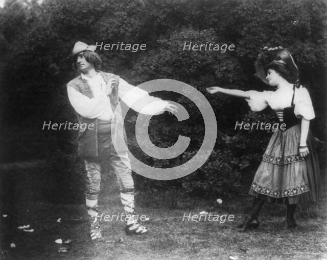2 scenes from Pastoral Plays, Wash., D.C., May 1906: Strephon casts off Chloe, 1906. Creator: Frances Benjamin Johnston.