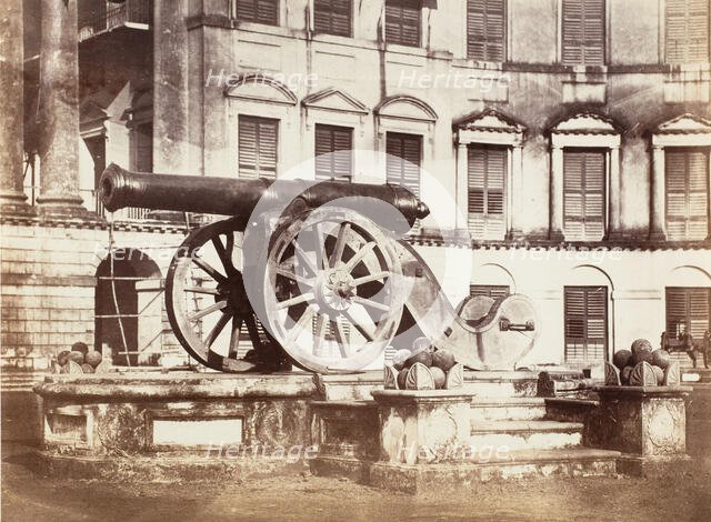 [Great Sikh Gun taken at Ferozshah on the Night of December 21, 1845, Government House,..., 1858-61. Creator: John Constantine Stanley.