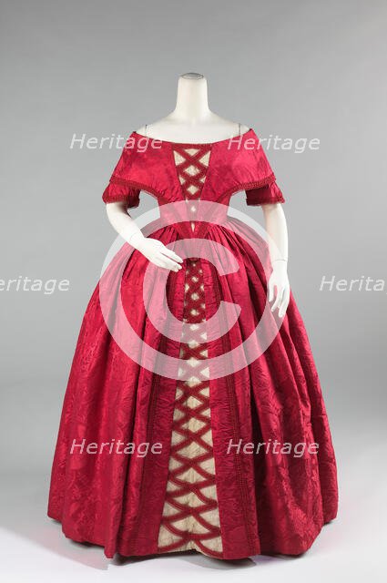 Ball gown, British, ca. 1842. Creator: Unknown.