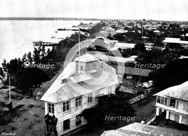 Arrival, and Subsequent Death, of Lady Carter at Lagos: general view of Lagos...the marina, 1895. Creator: George Meisenbach.