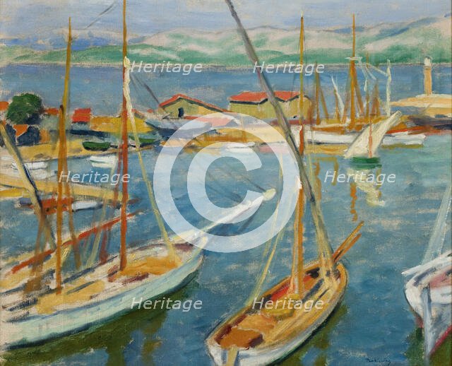 Harbour at Saint-Tropez, 1909. Creator: Jozef Pankiewicz.