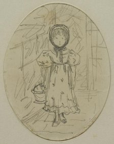 Little Girl in a Garden, 1894. Creator: Catherine Greenaway.