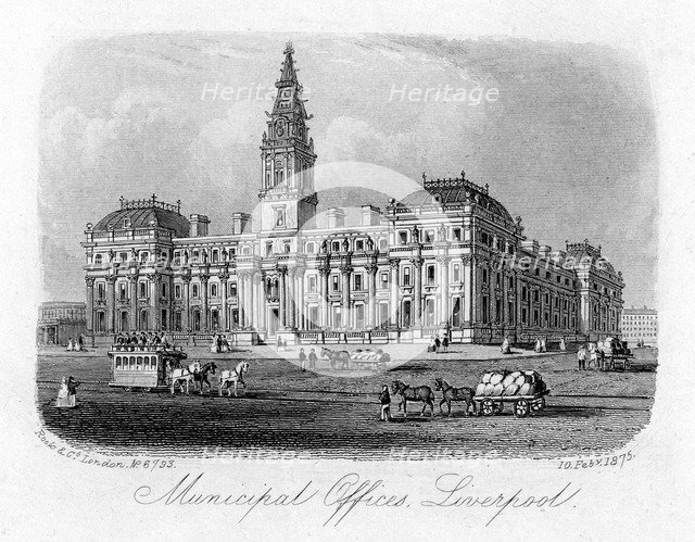 Municipal Offices, Liverpool, 10 February 1875. Artist: Unknown