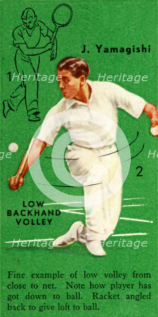 'J. Yamagishi - Low Backhand Volley', c1935. Creator: Unknown.