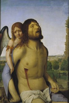 The Dead Christ Supported by an Angel. Artist: Antonello da Messina (ca 1430-1479)