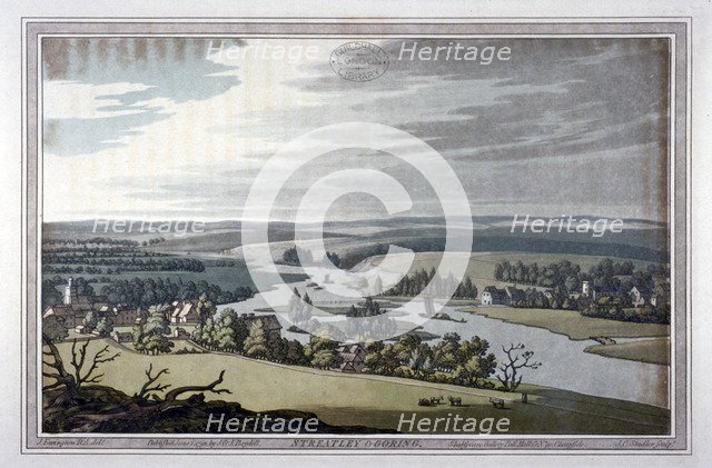 View of Streatley and Goring in Berkshire and Oxfordshire, 1793. Artist: Joseph Constantine Stadler