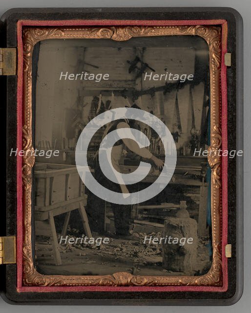 Untitled (Carpenter in his Workshop), 1864. Creator: Unknown.