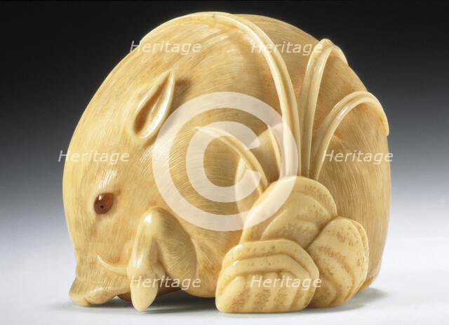 Wild Boar, Mid- to late 19th century. Creator: Kaigyokusai Masatsugu.