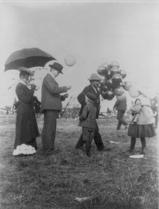 Minnesota State Fair: balloon vendor, 1900?. Creator: Unknown.