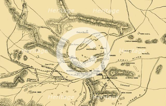 'Map of the Fighting in the Chardeh Valley', 1901. Creator: Unknown.