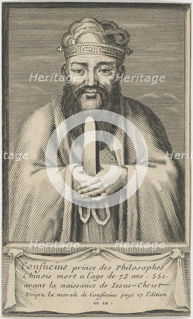 Portrait of the Chinese thinker and social philosopher Confucius, Between 1745 and 1755. Creator: Anonymous.