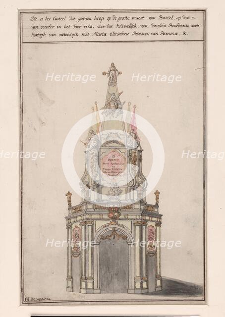 The Castle in Brussels...marriage of Joseph II and Maria Isabella van Parma, 1760, (1760).  Creator: Ferdinandus Josephus de Rons.