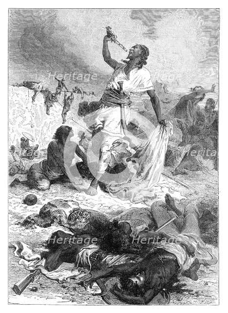 'The suicide of Theodore', Magdala, Ethiopia, 1868 (late 19th century). Artist: Unknown