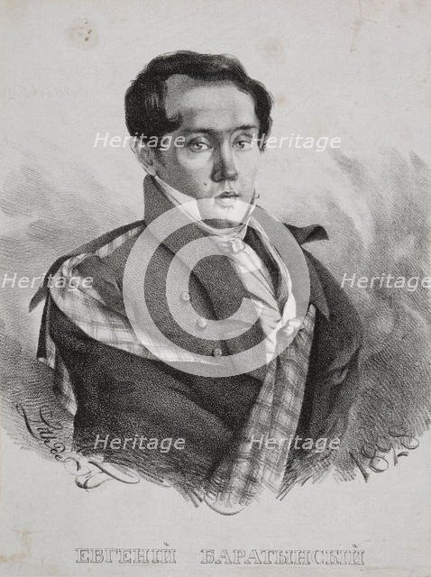 Portrait of the poet Yevgeny Abramovich Baratynsky (1800-1844), 1828. Creator: Hampeln, Carl, von (1794-after 1880).