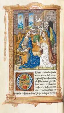 Printed Book of Hours (Use of Rome): fol. 60v, The Annunciation, 1510. Creator: Guillaume Le Rouge (French, Paris, active 1493-1517).