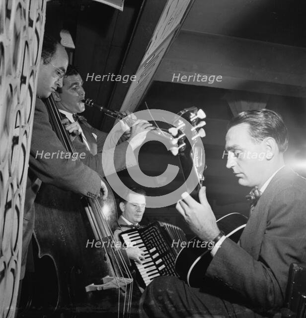 Portrait of Joe Mooney, Andy Fitzgerald, Gaeton (Gate) Frega..., Dixon's Steak House(?), N.Y., c1946 Creator: William Paul Gottlieb.
