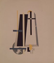 Coffin-makers. Figurine for the opera Victory over the sun by A. Kruchenykh, 1920-1921. Artist: Lissitzky, El (1890-1941)