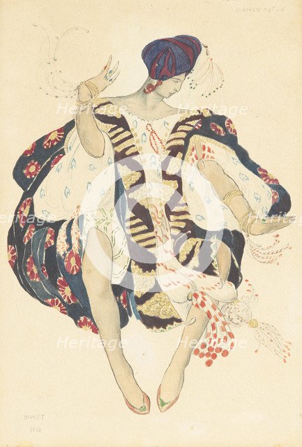 Costume design for the ballet Cleopatra by A. Arensky, 1910.