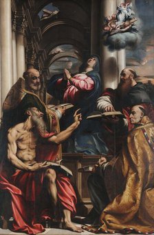 Dispute of four Church Fathers on the Immaculate Conception, c1528. Creator: Pordenone, Giovanni Antonio (1483-1539).
