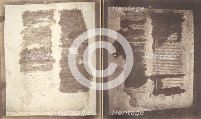 Photographic Facsimiles of the Remains of the Epistles of Clement of Rome. Made from the U..., 1856. Creator: Roger Fenton.