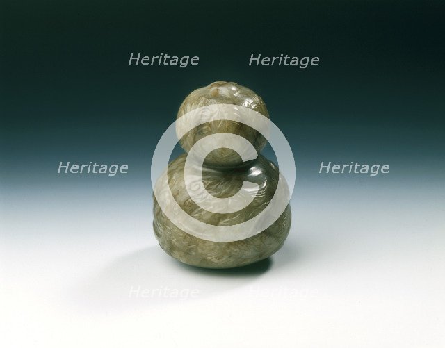 Jade double-gourd pendant, late Tang, Five dynasties or early Liao dynasty, China, 845-960. Artist: Unknown