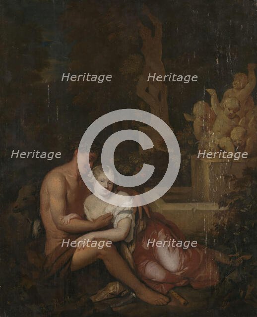 Silén and nymph, after Caspar Netscher, Undated. Creator: Unknown.