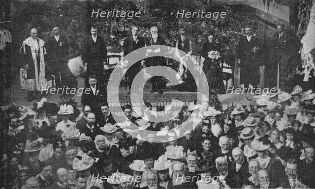 'Lord Strathcona Opening the Free Church Bazaar in his Native Town of Forres', 1900. Artist: Unknown.