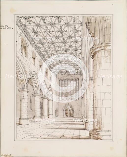 Aberdeen Cathedral - Interior of Nave, 1848-1852. Creator: Robert William Billings.