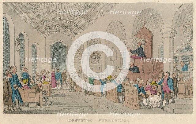'Dr Syntax Preaching', 1820. Artist: Thomas Rowlandson.