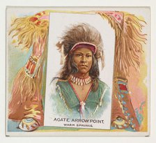 Agate Arrow Point, Warm Springs, from the American Indian Chiefs series (N36) for Allen & ..., 1888. Creator: Allen & Ginter.