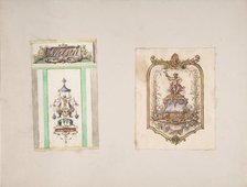 Two Designs for Ornamental Panels, second half 19th century. Creators: Jules-Edmond-Charles Lachaise, Eugène-Pierre Gourdet.