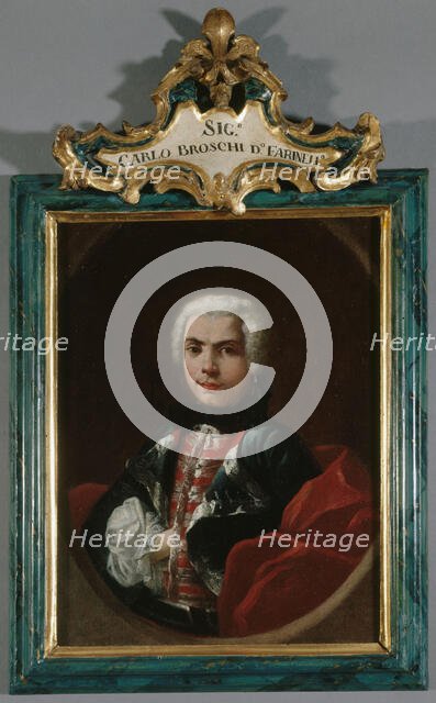 Portrait of Farinelli (Carlo Broschi, known as) 1705-1782, soprano, c1740. Creator: Jacopo Amigoni.