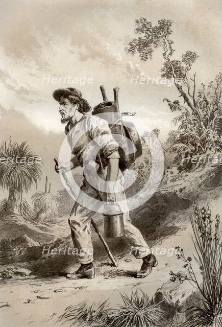 Digger on the tramp, Australia, 1879.Artist: McFarlane and Erskine