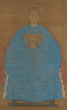 Portrait of an Old Lady, dated "xinyou" (1561 or 1621?). Creator: Ruan Zude.