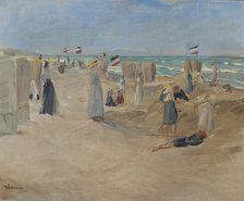 On the beach at Noordwijk, 1908.
