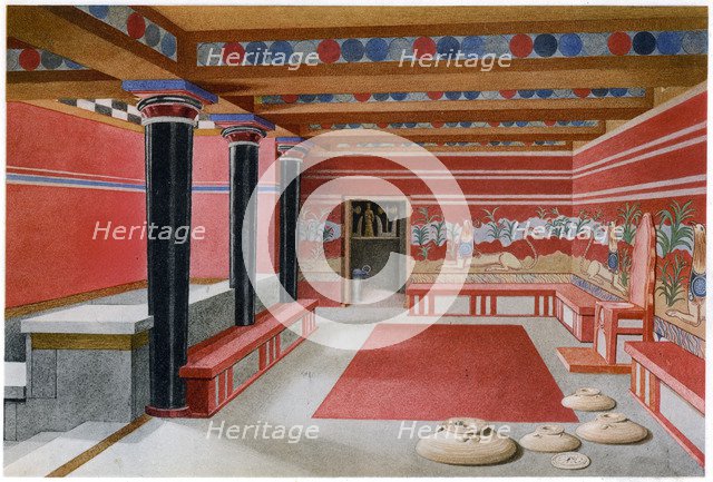 King Minos's throne room, Knossos, Crete. Artist: Unknown