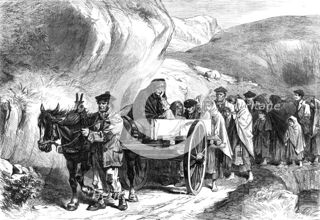 Sketches from Ireland: a funeral in Connemara, 1870. Creator: Unknown.