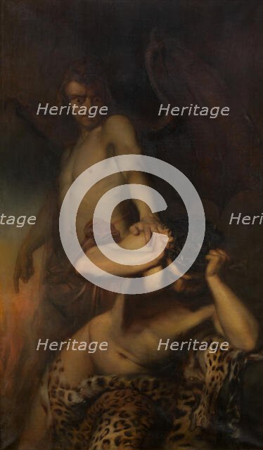 Cain in the Spell of Satan, 1843. Creator: Edward Dujardin.