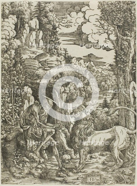 Saint Jerome and the Lion, c.1509. Creator: Giovanni Battista Palumba.