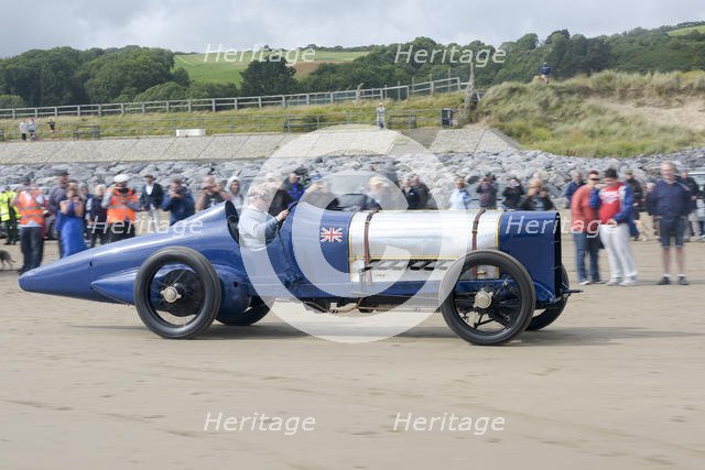 1925 Sunbeam 350 hp driven by Ian Stanfield at Pendine Sands 2015. Creator: Unknown.